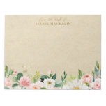 From The Desk Of Blush Pink Watercolor Flowers Notepad at Zazzle