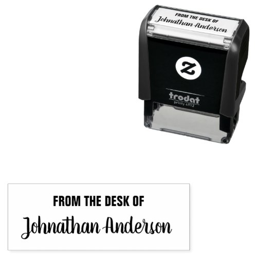 From The Desk Of Bold Font Signature Name Template Self_inking Stamp