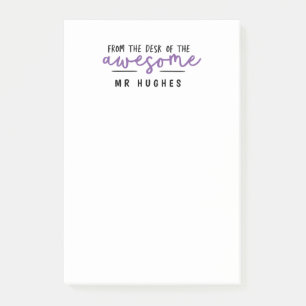 From the desk of bright fun teacher gift purple post-it notes