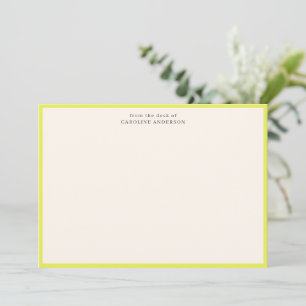 From the Desk Of Chartreuse Personalized Name Gift Note Card