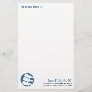 "From The Desk Of" Chiropractic Stationery