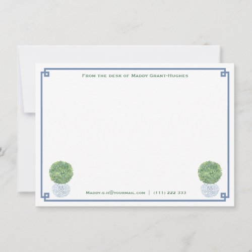 From The Desk Of  Classic Personalized Stationery Note Card