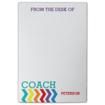 From The Desk Of Coach Feminine Rainbow Chevron Post-it Notes