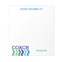 From The Desk Of Coach Masculine Chevron Trendy Notepad