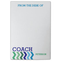 From The Desk Of Coach Masculine Chevron Trendy Post-it Notes