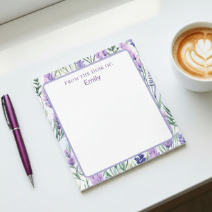 From The Desk of Custom Lavender Flower Field Notepad
