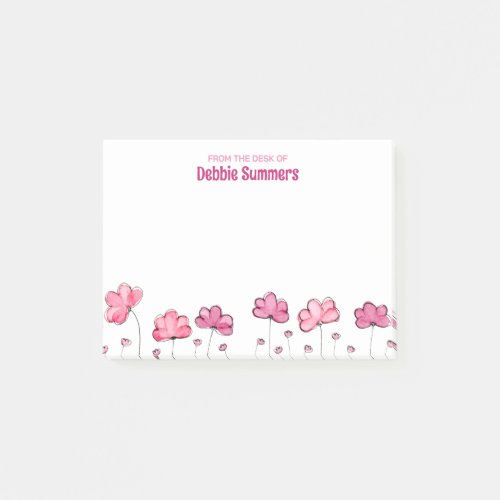 From the Desk of Custom Name Cute Appealing Floral Post_it Notes