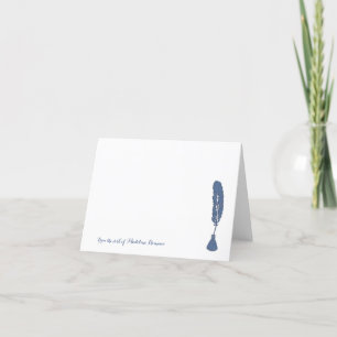 From The Desk of Custom Name Inkwell Feather Letterpress Thank You Card