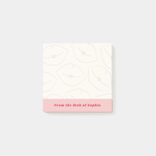From The Desk Of Custom Name Lips Pattern Pink Post-it Notes