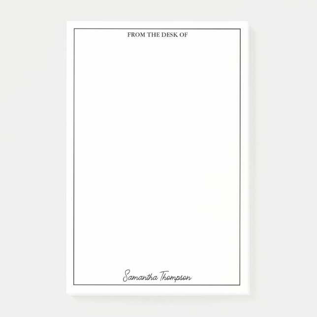 From The Desk Of Custom Name Office Stationery Post-it Notes (Front)