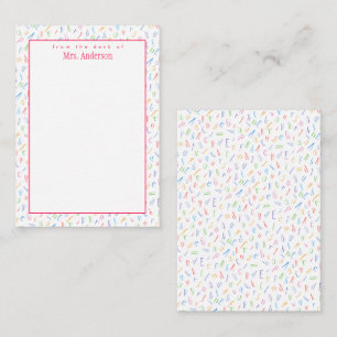 From the desk of - Custom Teacher Name - Alphabet Note Card