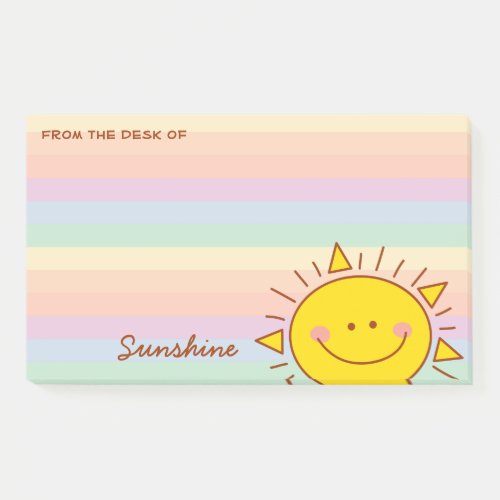 From the Desk of Cute Little Rainbow Sunshine Post_it Notes