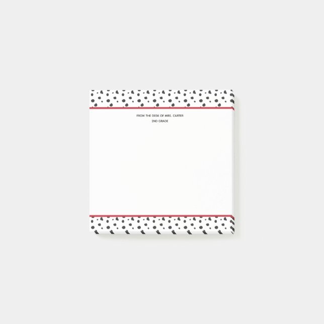From the Desk of | Dalmatian School Mascot Post-it Notes (Front)