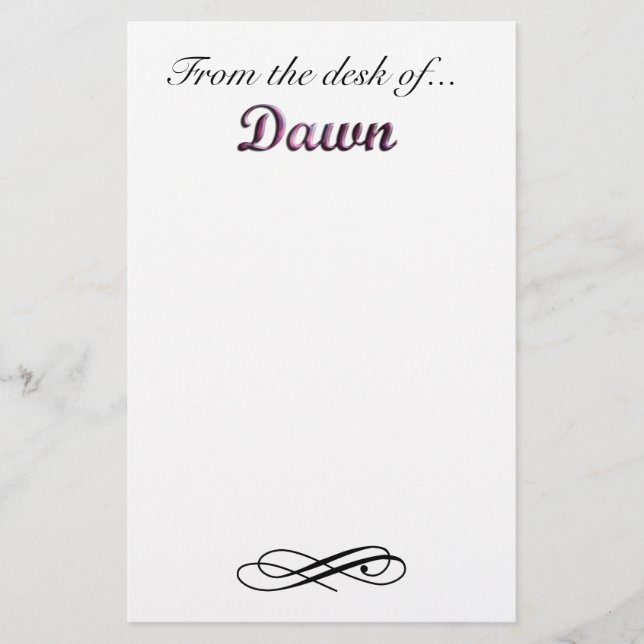 From the desk of Dawn Stationery (Front)
