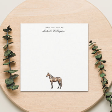 From The Desk Of | Elegant Horse Equestrian Name Note Card