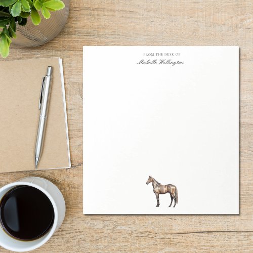 From The Desk Of  Elegant Horse Equestrian Name Notepad