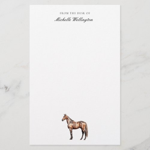 From The Desk Of  Elegant Horse Equestrian Name Stationery