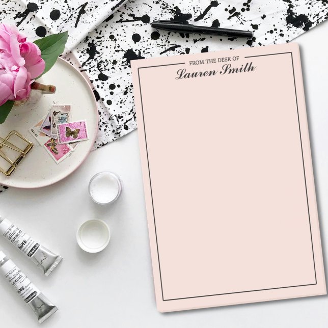 From The Desk Of Elegant Minimalist Plush Pink Post-it Notes (Creator Uploaded)