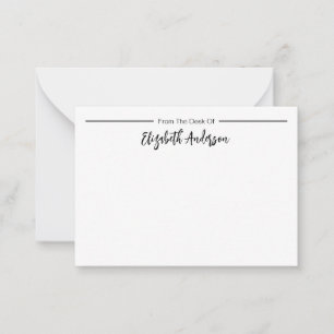 From the Desk of Elegant Script Name Note Card