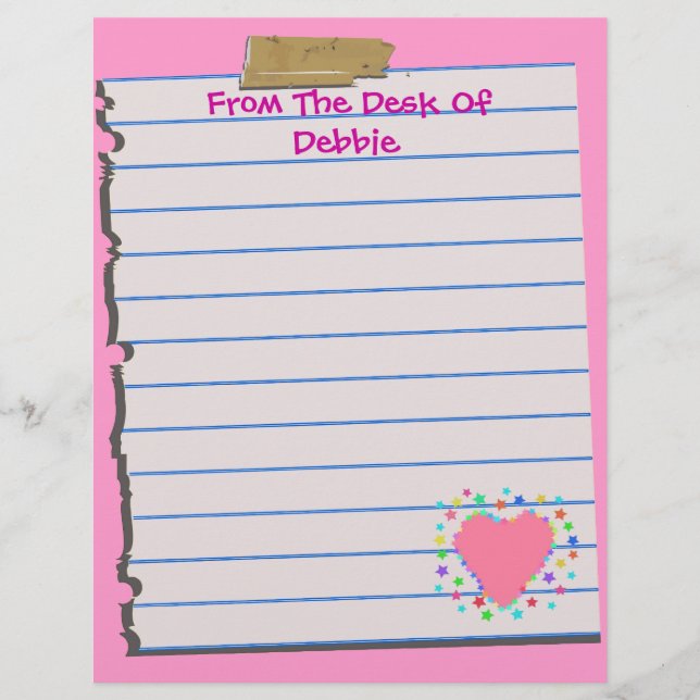 From The Desk Of...Fun Letterhead Stationery (Front)