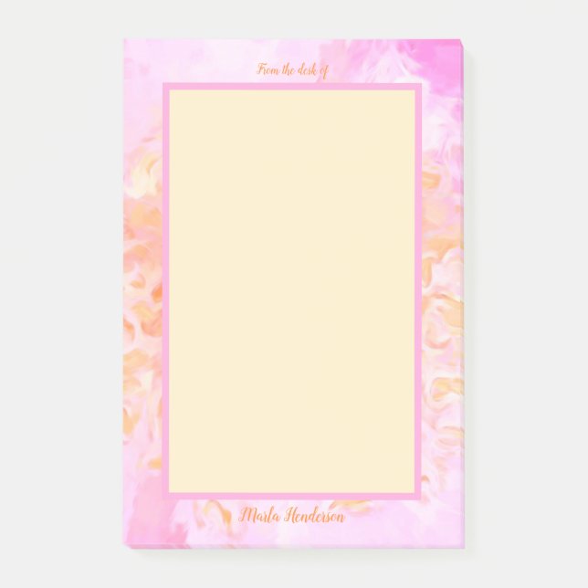 From the Desk of Impressionist Rose Custom Post-it Notes (Front)