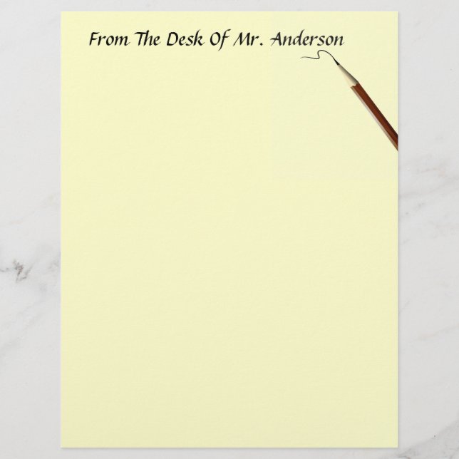 From The Desk Of... Letterhead Stationery (Front)