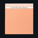 From the Desk Of - Lined Notepad, Peach Notepad<br><div class="desc">Click on CUSTOMIZE IT to alter this template.  The background color may be changed under the EDIT menu.</div>