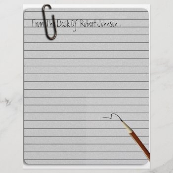 From The Desk Of ?? Lined Paper Stationery by mvdesigns at Zazzle
