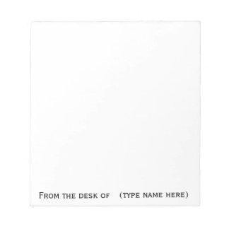 "From the desk of" memo pad