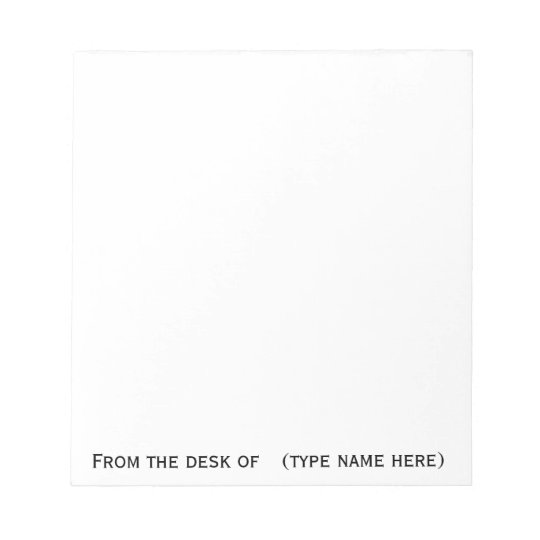 "From the desk of" memo pad