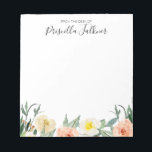 From The Desk Of Modern Coral Watercolor Flowers Notepad<br><div class="desc">These beautiful floral notepads are fabulous to grab the attention of anyone you're writing a note to. With it's soft coral and cream watercolor flowers and modern script and block fonts to personalize your name,  they will add a wonderful touch to your office.</div>