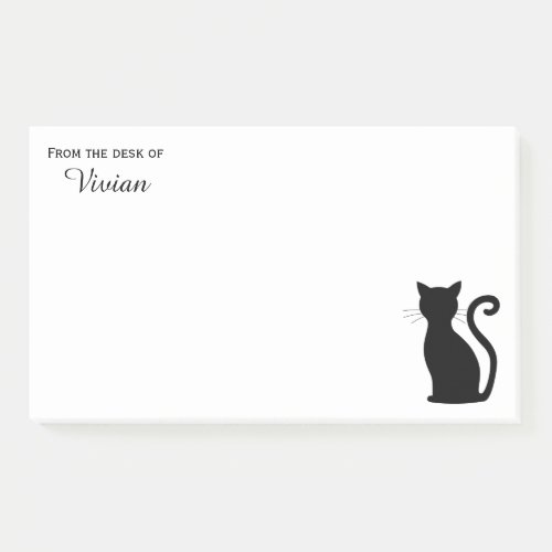 From the Desk Of Name Cute Black Cat Silhouette Post_it Notes