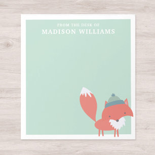 From The Desk Of Name Winter Fox Notepad