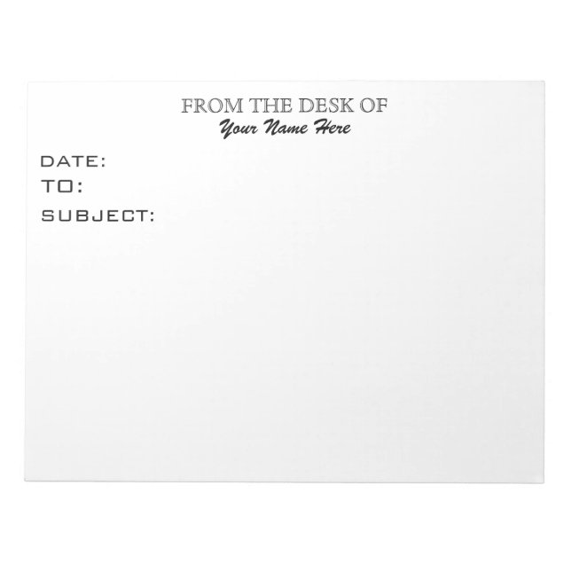 FROM THE DESK OF NOTEPAD (Front)
