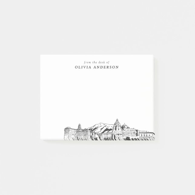 From the Desk of Pasadena Skyline Personalized Post-it Notes (Front)