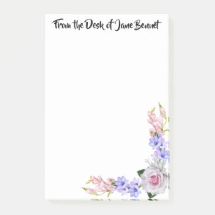 From the Desk of Personal Pink Rose Post-It Notes