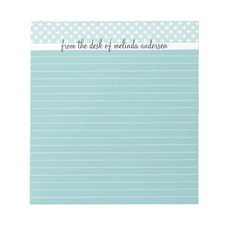 From The Desk Of Personalized Lined Notepad, Blue Notepad