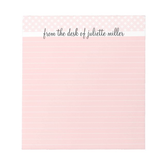 From the Desk Of Personalized Lined Notepad, Pink Notepad (Front)