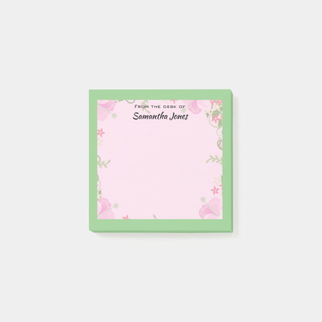 From the Desk of Personalized Name Pretty  Post-it Notes (Front)