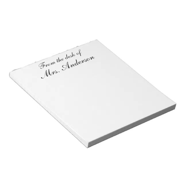 "From the desk of..." Personalized Notepad Zazzle