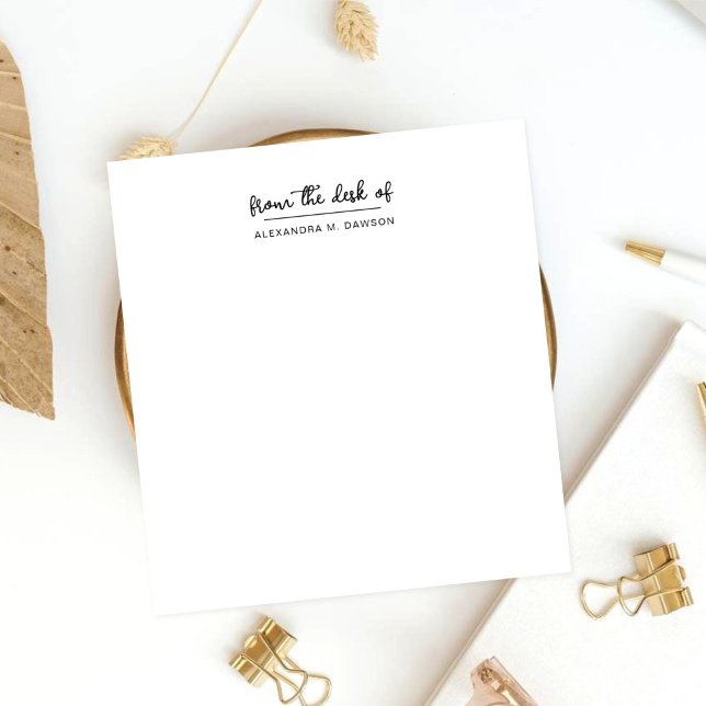 From The Desk Of Personalized Simple Script Name Post-it Notes (Creator Uploaded)