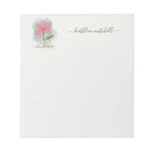 From the desk of Personalized Watercolor Flower Notepad