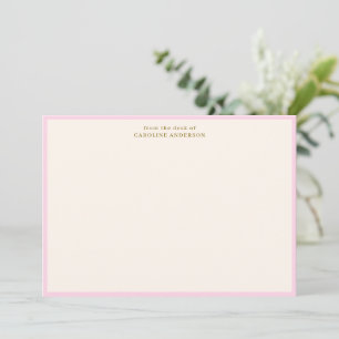 From the Desk Of Pink Cream Personalized Name Gift Note Card