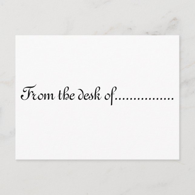 "From the desk of" - postcard (Front)