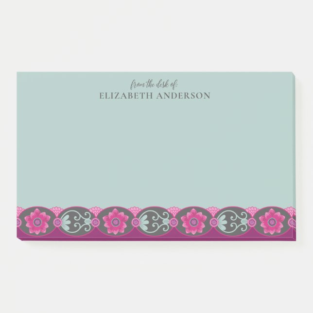 From the Desk of Pretty Floral Post-it Notes (Front)