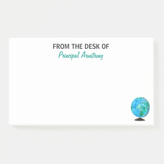 From the Desk of Principal Personalize School Post-it Notes (Front)