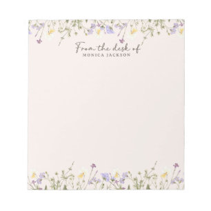 From the desk of rustic wildflowers notepad