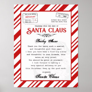 From the desk of Santa Claus Telegram Santa Letter Poster