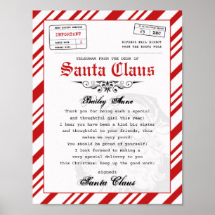 From the desk of Santa Claus Telegram Santa Letter Poster