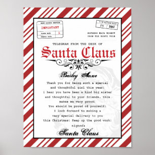 From the desk of Santa Claus Telegram Santa Letter Poster